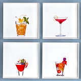 A group of 4 cocktail portraits together