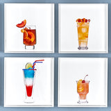 A group of 4 cocktail portraits together