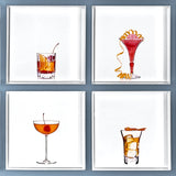 A group of 4 cocktail portraits together