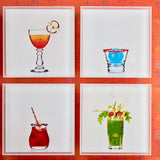 A group of 4 cocktail portraits together