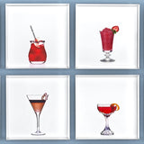 A group of 4 cocktail portraits together