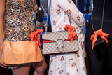 Cocktail Party Twilly Scarf styled, tied on purses