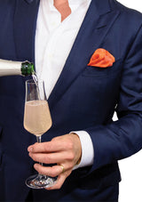 Cocktail Party Pocket Square tucked into a pocket
