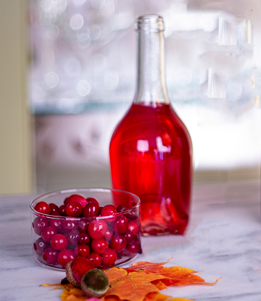 Spiked Cranberries and Cranberry Liqueur
