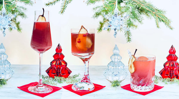 Pom Pear Holiday Cocktail served 3 ways | Cocktail Chameleon by Mark Addison Blog