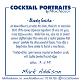 Limited Edition Cocktail Portrait: Bloody Geisha signature plate