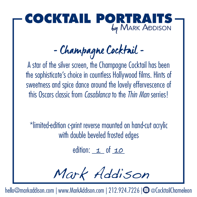 Limited Edition Cocktail Portrait: Champagne Cocktail signature plate