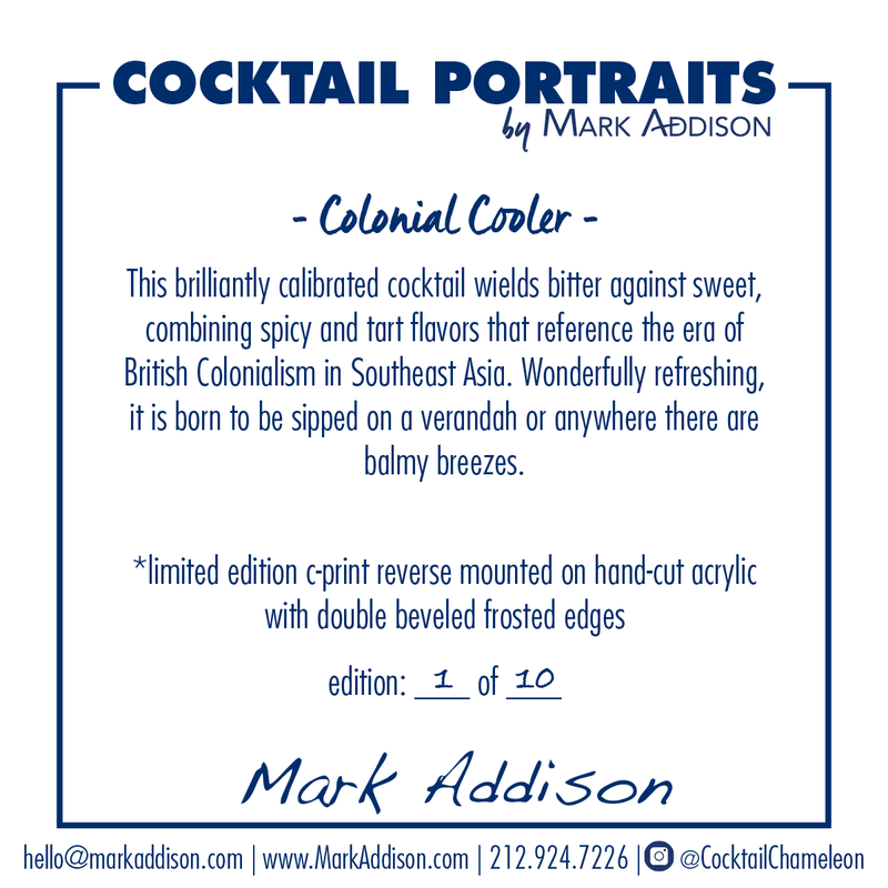 Limited Edition Cocktail Portrait: Colonial Cooler signature plate