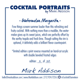 Limited Edition Cocktail Portrait: Watermelon Margarita signature plate