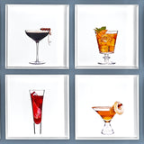 A group of 4 cocktail portraits together
