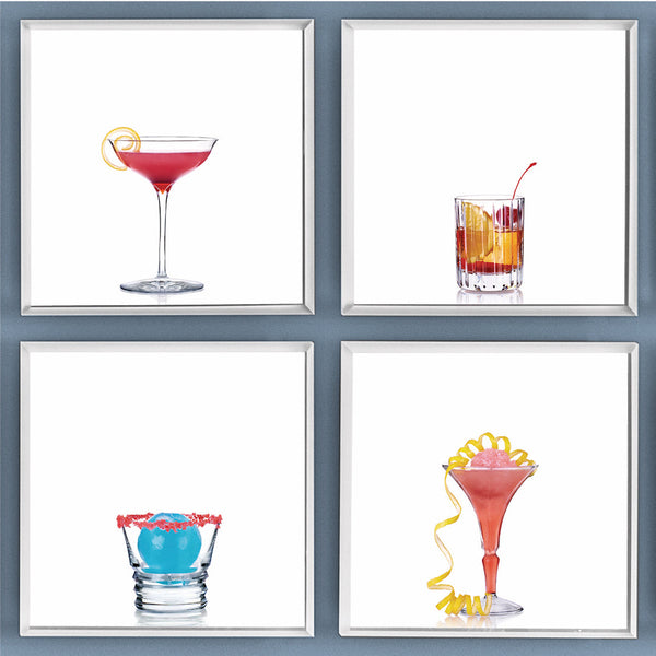 Group of 4 cocktail portraits together