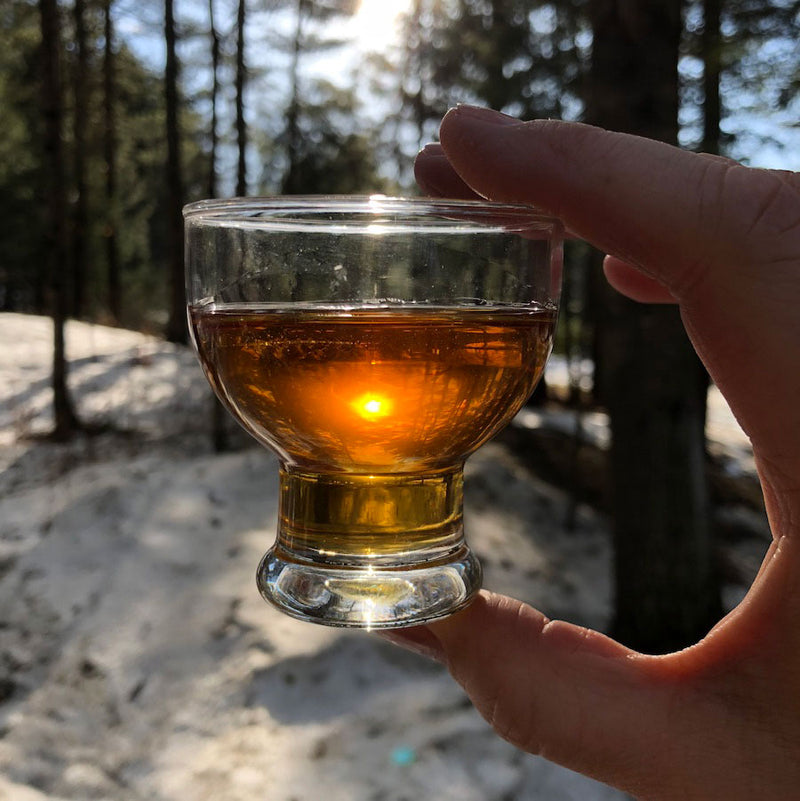 Maple syrup in a glass